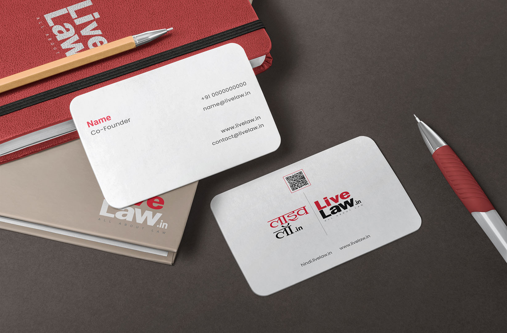 Live Law brand collateral design by Indartica