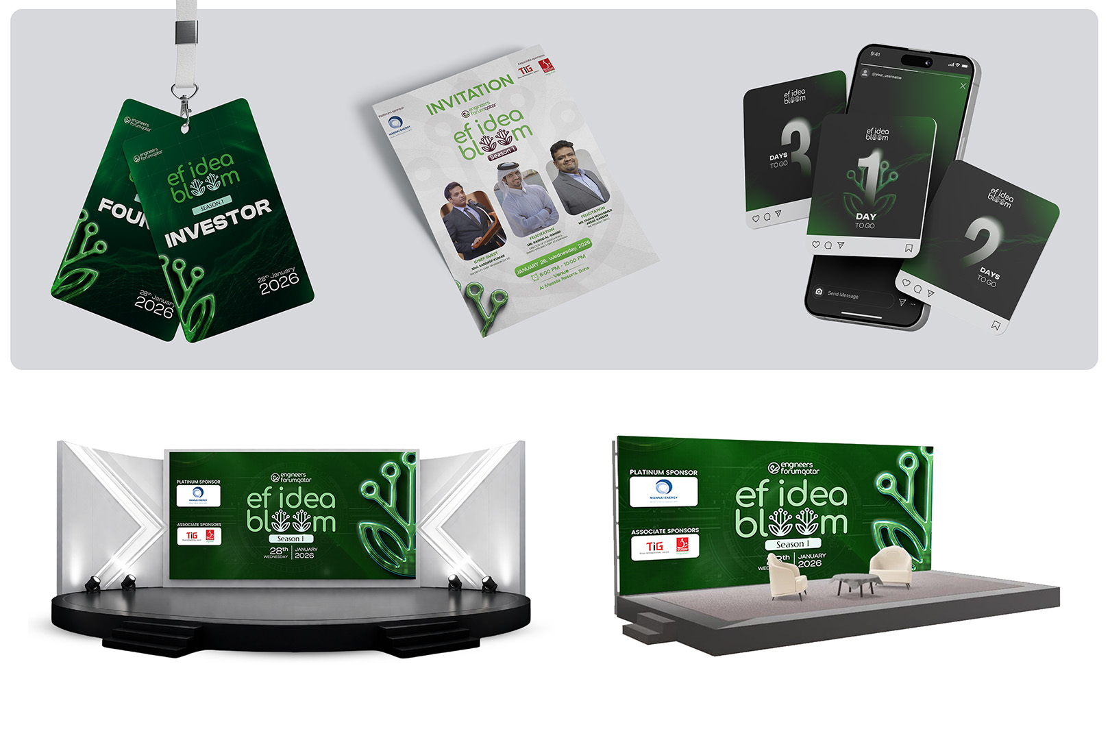 Engineers Forum Qatar brand identity and event communications by Indartica